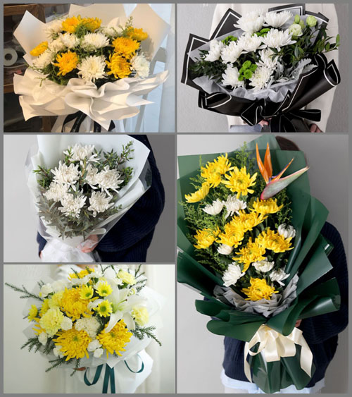 山东菏泽牡丹区黄堽镇李先登村白事花束代送